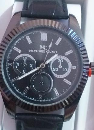 Стильные мужские часы montres carlo (total black)