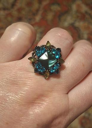 💍 эффектная коктейльная кольца в винтажном стиле из нитечки (стекло)