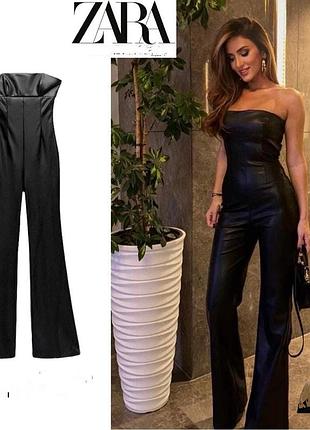 Кожаный комбинезон zara эко кожа