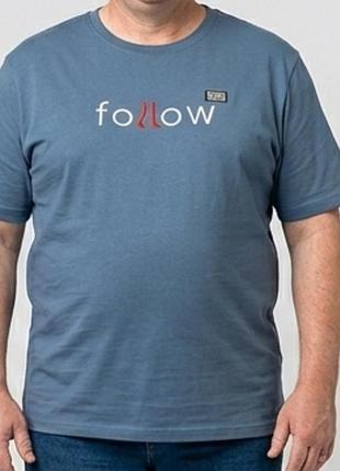 Стильная базовая футболка sada fashion "follow" в батальном размере (10xl)