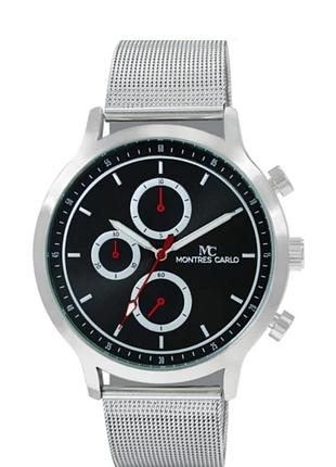 Мужские наручные часы montres carlo (серебристый / миланская петля)