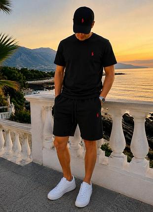 Комплект базовый polo ralph lauren футболка + шорты ✅