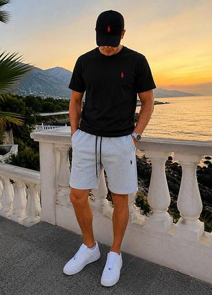 Комплект базовий  polo ralph lauren футболка + шорти ✅