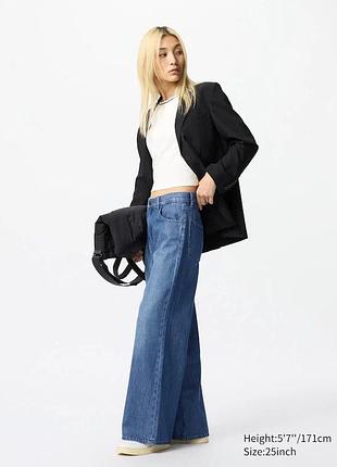 Джинсы легкие широкие, uniqlo, w34/l31, vaquero ancho de campana
