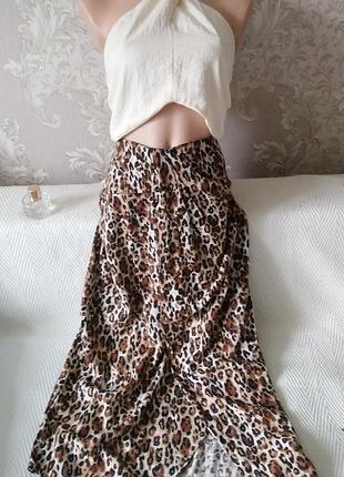 Юбка леопардовая, 100% вискоза, m/l