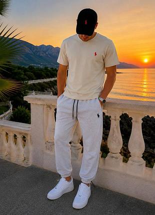 Комплект базовый polo ralph lauren футболка + брюки✅