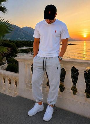 Комплект базовый polo ralph lauren футболка + брюки✅