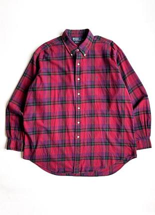Винтажная мужская рубашка в клетку vintage polo ralph lauren (хл)