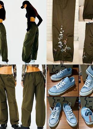 Женские широкие брюки khaki