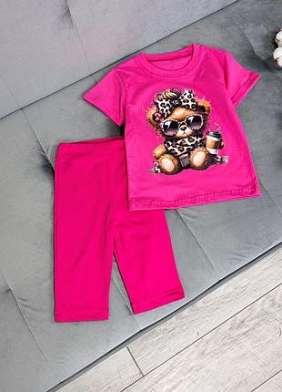 Костюм мишка fashion, малиновый