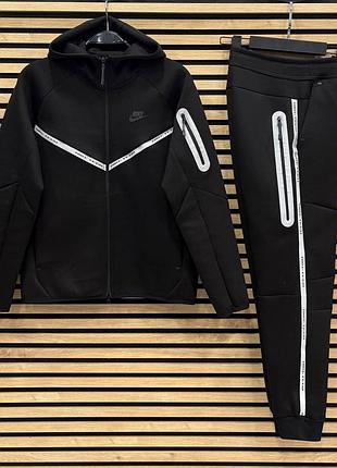 Чоловічий спортивний костюм nike tech fleece в чорному кольорі