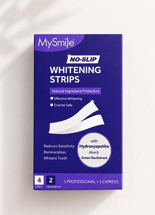 Відбілюючі смужки для зубів mysmile hydroxyapatite – швидке та безпечне відбілювання без чутливості (2 пари / 4 шт)