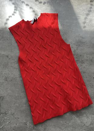 Трикотажний вʼязаний топ без рукавів zara