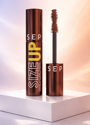 Коричнева тушь sephora collection 
size up volumizing mascara.