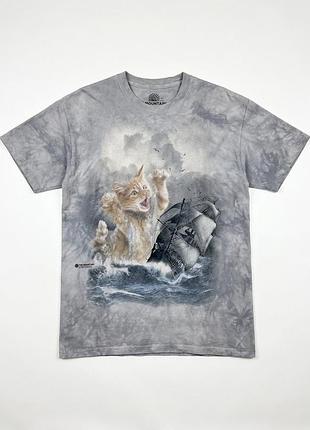 The mountain “ the kraken cat” shirt blue & grey men size l 2014 футболка чоловіча мужская размер л