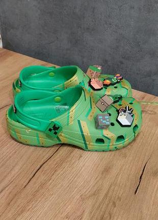 Сабо дитячі crocs minecraft/сабо детские/ подросток кроксы майнкрафт/крокси