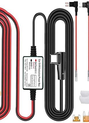 Gebildet – кабель скрытого подключения видеорегистратора с usb type-c 12v-24v до 5v, шнур питания для автомобильного видеорегистра