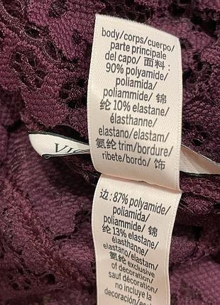 Мереживний ромпер victoria's secret у сливовому ( бордовому) кольорі 6