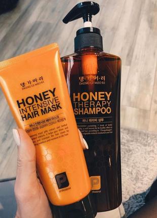 Медова маска для волосся від daenggimeori honey intensive hair mask6 фото