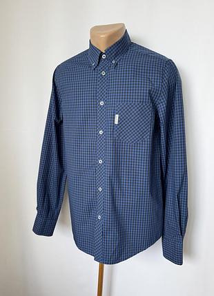 Ben sherman синяя рубашка в клетку базовая повседневная хлопок сорочка