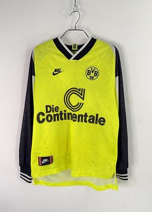 Nike fc borussia dortmund 1995-96 home shirt #14 berger long sleeve jersey m size