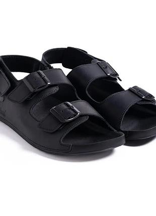 Мужские кожаные сандалии босоножки classic black черные