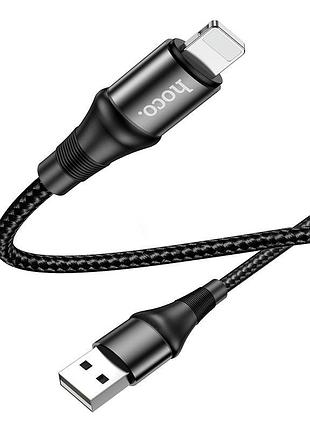 Кабель hoco x50 excellent usb на lightning 1 m 2.4a black