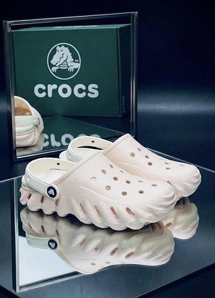 Crocs echo clog nude classic нюдові літні жіночі крокси 36-41