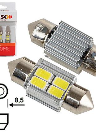 Автомобільна лампа pulso lp-62031 led sv8.5 4 smd-5730 130lm 9-18v для салону авто