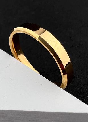 Позолоченное кольцо американка из медицинской стали 4мм rs-079, 15.5