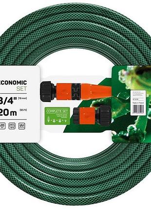 Набір для поливу cellfast economic шланг 3/4" 20м зрошувач 20бар зелений (10-102)