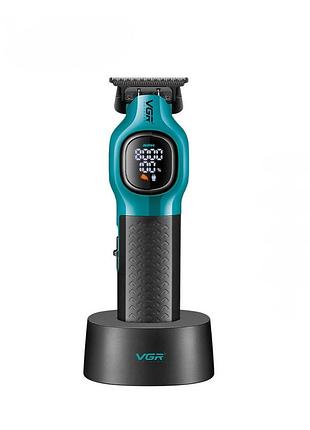 Тример для стрижки волосся vgr v886t чорний зелений 8000rpm 4 насадки
