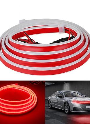 Подсветка капота гибкая 12v led динамическая белая 200см (боковое свечение)