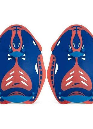 Лопатки для плавания speedo biofuse power paddle au голубой, оранжевый уни m