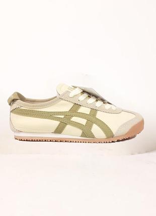 Кроссовки женские asics onitsuka tiger mexico 66 кожаные бежевые демисезонные весна-лето-осен кожа размер 37-41 новые 21344