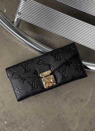 Кошелек louis vuitton двойной черный стеганный с бляшкой есть
