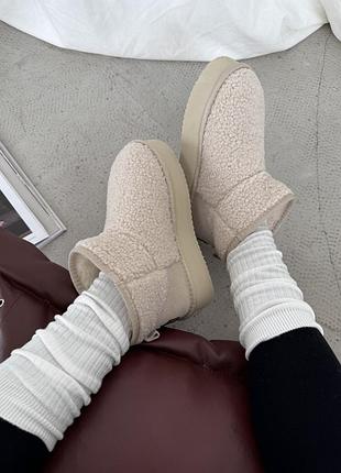 Ultra mini platform teddy cream 🩷 37