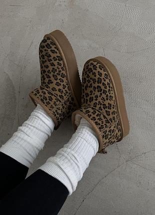 Ultra mini platform ginger leopard suede 🧡 40