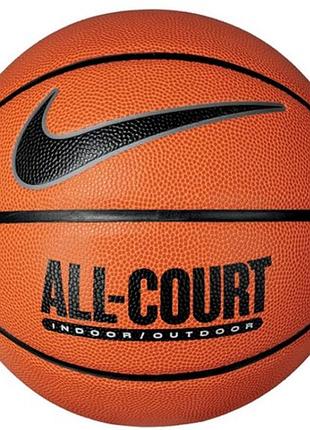 М’яч баскетбольний nike everyday all court 8p deflated amber/black/metallic silver/black size 7