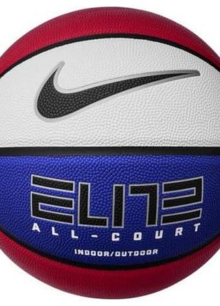 М’яч баскетбольний nike elite all court 8p 2.0 deflated white/blue/red size 7 (n.100.4088.619.07)