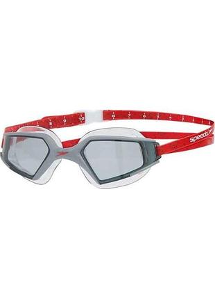 Очки для плавания speedo aquapulse max gog v3 au красный, прозрачный уни one size