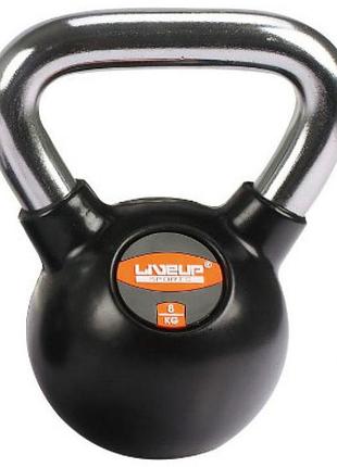 Гиря rubber kettel dumbell чорний 8кг (ls2044-8)