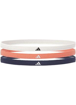 Повязки на голову adidas hairbands 3pk серый, коралловый, синий жин one size