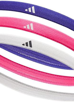 Повязки на голову adidas hairbands 3pk розовый, синий, белый жин one size