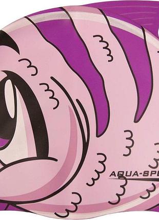 Шапка для плавания aqua speed zoo fish 5528 розовая рыбка дит osfm