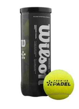М'ячі для падел тенісу wilson premier padel 3 ball can yel