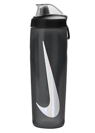 Бутылка nike refuel bottle locking lid 24 oz антрацит, черный, серебристый уни 709 мл