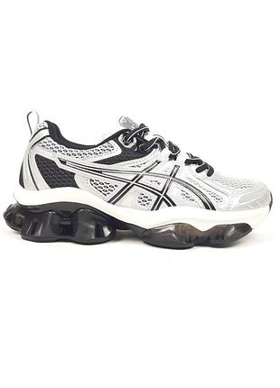 Кроссовки женские asics gel quantum kinetic белые с черным демисезонные весна-лето-осень кожа текстиль размер 27-41 новые 21321
