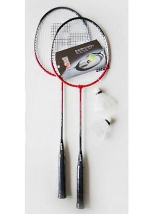 Набор для бадминтона flash badminton racket set b-121 (2ракетки+2волана+ чехол прозрачный) (b-121)