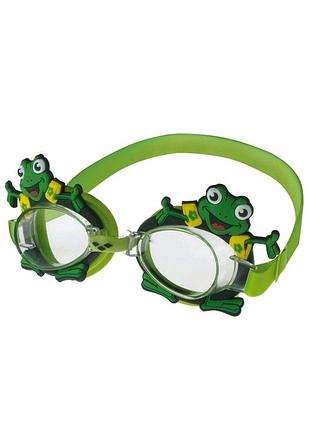 Очки для плавания arena bubble arena world зеленый, лягушка дит osfm
